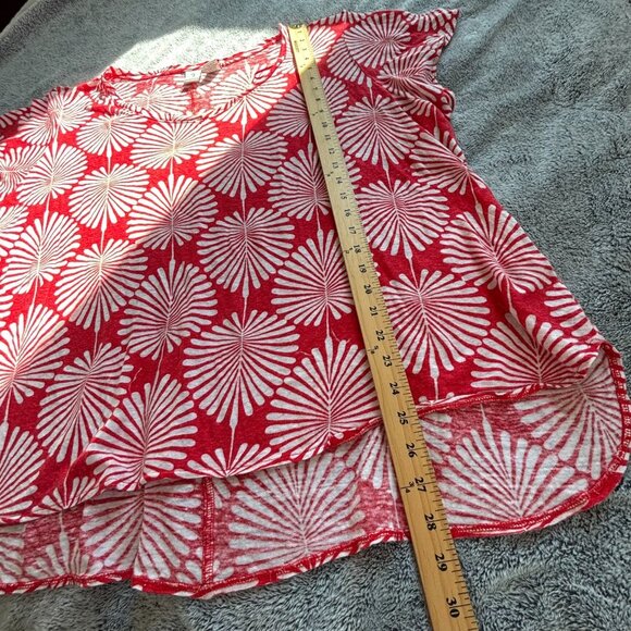 Joie Womens Top Plus Size 3X Red Floral 100% Linen Beach Lagenlook Boho 18498 - Picture 5 of 9